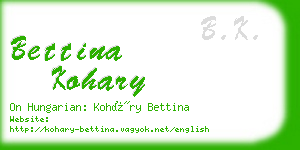 bettina kohary business card